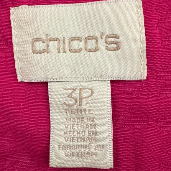 Chico’s Jacquard Button-Front Jacket – Pink – Size 3P Petite - Picture 8 of 11